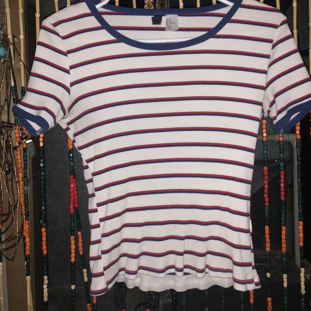 H&M Striped Ringer Tee